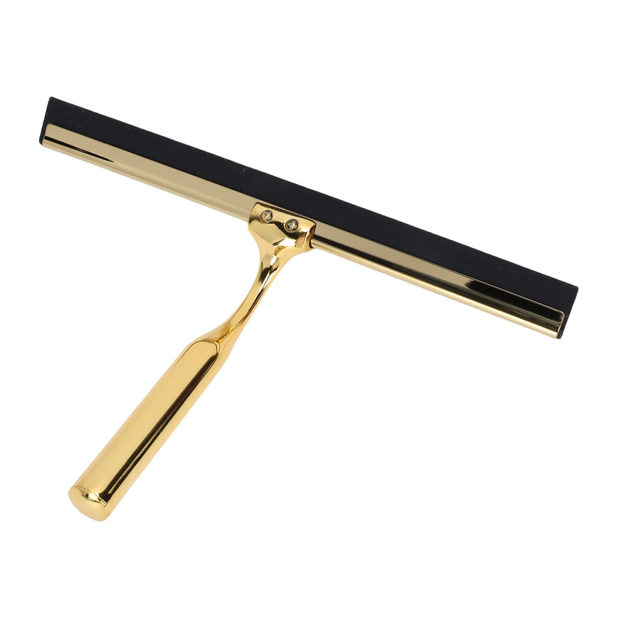 Stainless Steel Squeegee All Purpose Shower Window Squeegee with Hook for Household Easy Cleaning Gold