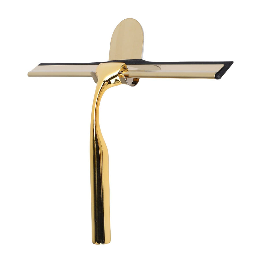 Stainless Steel Squeegee All Purpose Shower Window Squeegee with Hook for Household Easy Cleaning Gold