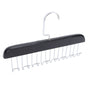 Belt Hanger Large Capacity Space Saving Multifunctional Wood Belt Organizer for Ties Hats Underwear 8 Hooks Black