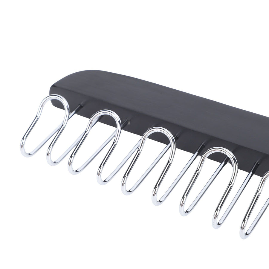 Belt Hanger Large Capacity Space Saving Multifunctional Wood Belt Organizer for Ties Hats Underwear 8 Hooks Black