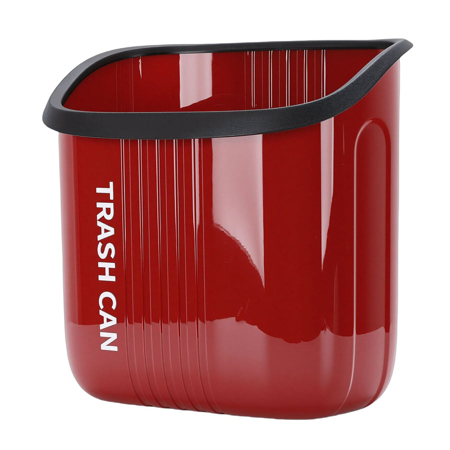 Hanging Trash Can Wide Opening Space Saving Under Counter Small Waste Bin with Press Ring for Kitchen Bathroom Red