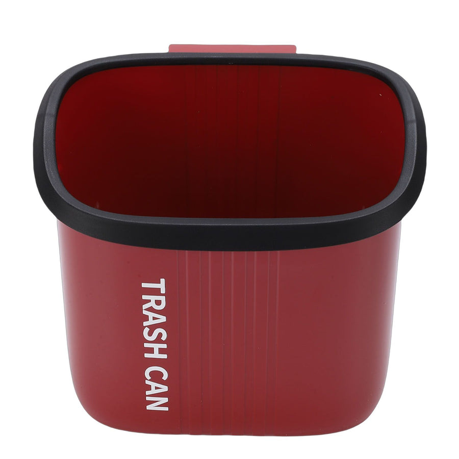 Hanging Trash Can Wide Opening Space Saving Under Counter Small Waste Bin with Press Ring for Kitchen Bathroom Red