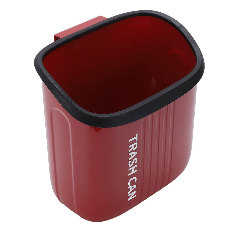 Hanging Trash Can Wide Opening Space Saving Under Counter Small Waste Bin with Press Ring for Kitchen Bathroom Red