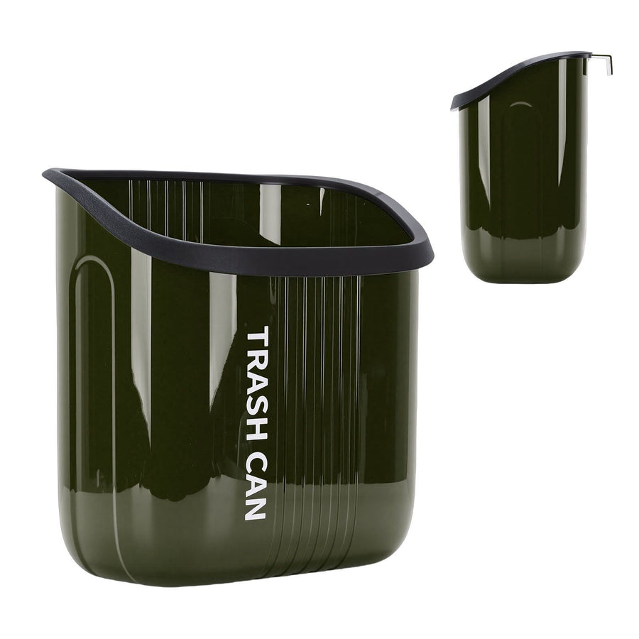 Hanging Trash Can Wide Opening Space Saving Under Counter Small Waste Bin with Press Ring for Kitchen Bathroom OD Green