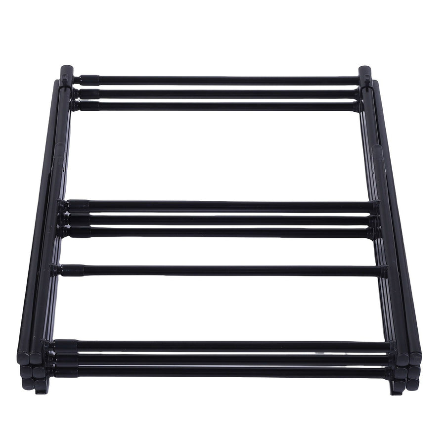 Clothes Drying Rack Expandable Carbon Steel 3 Tier Foldable Portable Laundry Rack for Clothing Towels Black