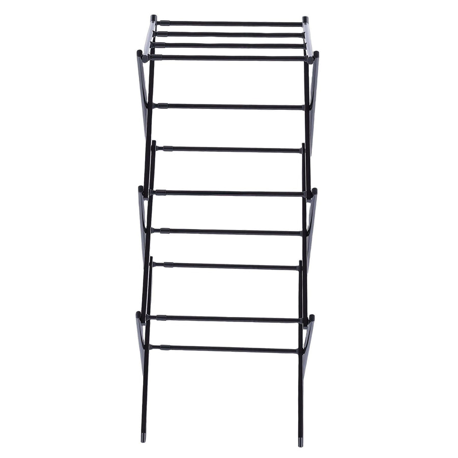 Clothes Drying Rack Expandable Carbon Steel 3 Tier Foldable Portable Laundry Rack for Clothing Towels Black