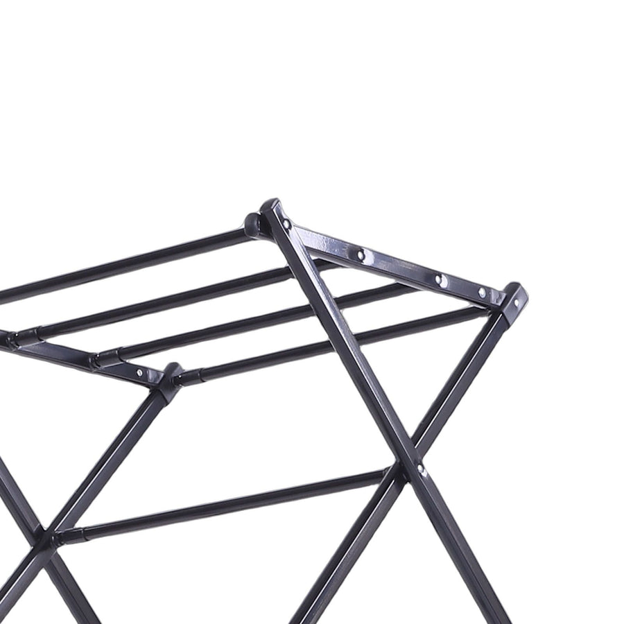 Clothes Drying Rack Expandable Carbon Steel 3 Tier Foldable Portable Laundry Rack for Clothing Towels Black