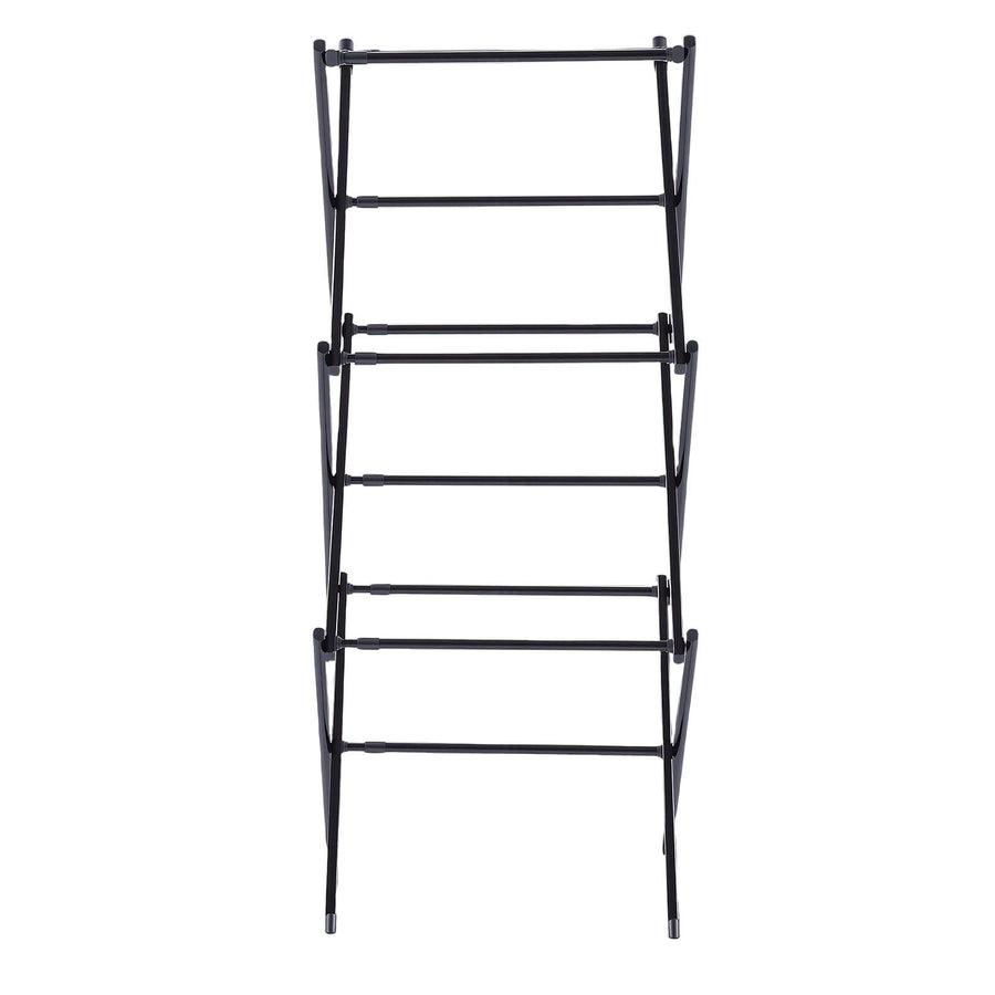 Clothes Drying Rack Expandable Carbon Steel 3 Tier Foldable Portable Laundry Rack for Clothing Towels Black