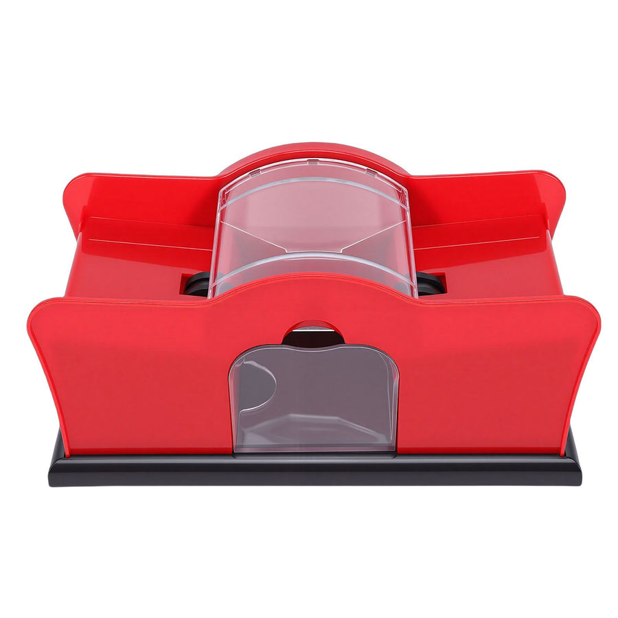 Manual Card Shuffler ABS Portable Hand Crank Card Shuffling Machine for Playing Cards Home Family Game Night Red