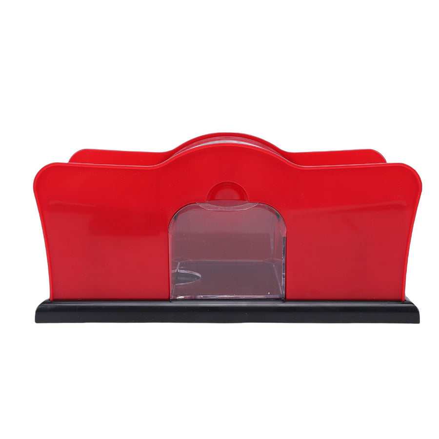 Manual Card Shuffler ABS Portable Hand Crank Card Shuffling Machine for Playing Cards Home Family Game Night Red