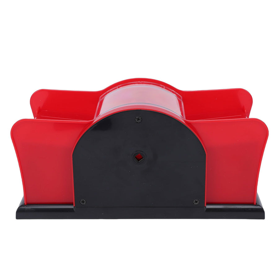 Manual Card Shuffler ABS Portable Hand Crank Card Shuffling Machine for Playing Cards Home Family Game Night Red
