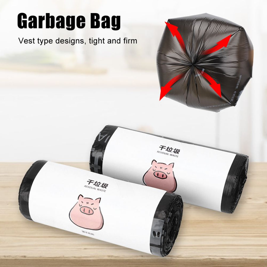 2 Rolls Vest Type Disposable Garbage Bag Portable Household Trash Rubbish Bag