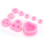 9Pcs Unique Heart Rose Shape Silicone Baking Chocolate Cake Mold DIY Baking Tool Accessories