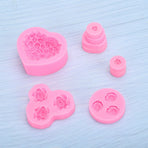 9Pcs Unique Heart Rose Shape Silicone Baking Chocolate Cake Mold DIY Baking Tool Accessories