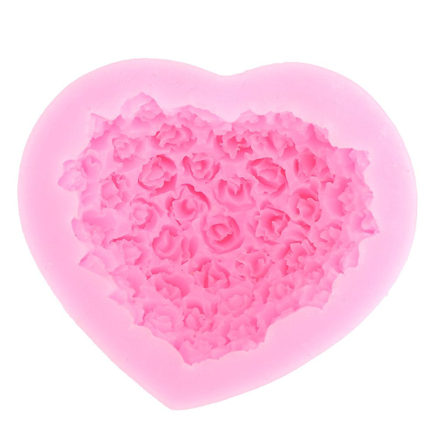 9Pcs Unique Heart Rose Shape Silicone Baking Chocolate Cake Mold DIY Baking Tool Accessories
