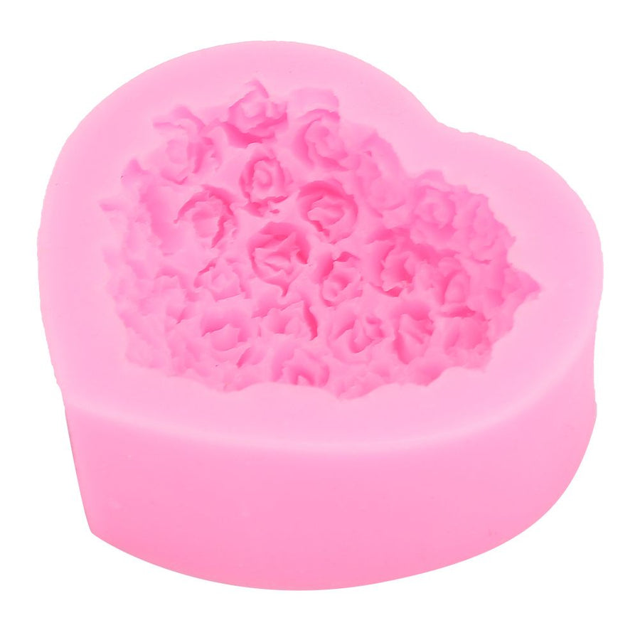 9Pcs Unique Heart Rose Shape Silicone Baking Chocolate Cake Mold DIY Baking Tool Accessories