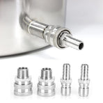 4pcs G1/2in Thread Stainless Steel Quick Connector Adapter Fitting for Home Beer Brewing