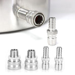 4pcs G1/2in Thread Stainless Steel Quick Connector Adapter Fitting for Home Beer Brewing