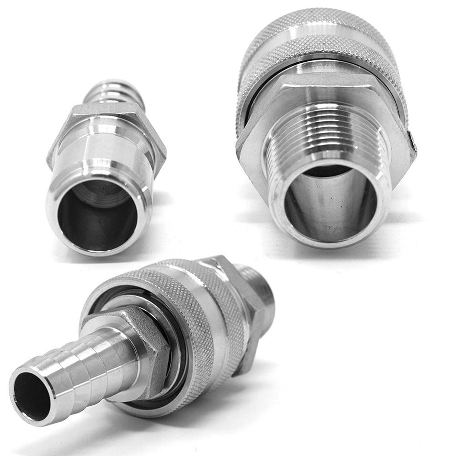4pcs G1/2in Thread Stainless Steel Quick Connector Adapter Fitting for Home Beer Brewing