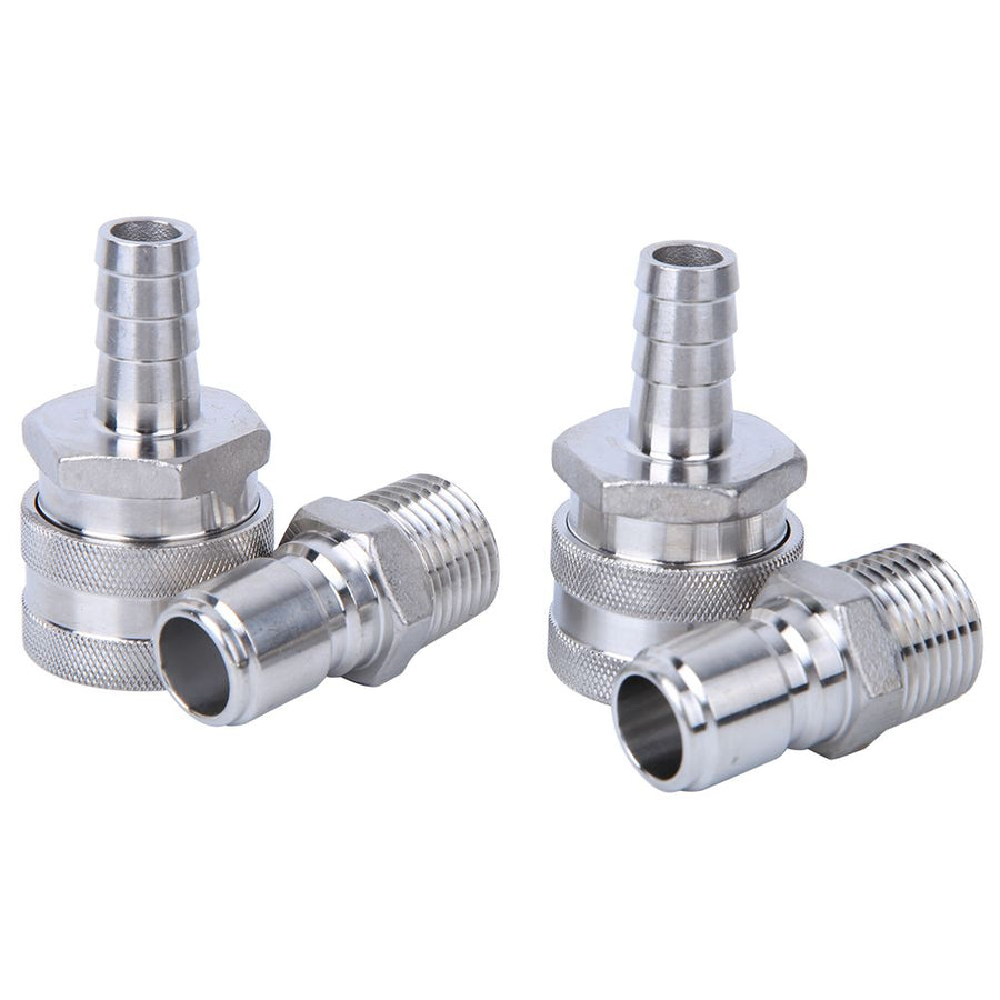 4pcs G1/2in Male Thread Stainless Steel Quick Connector Adapter for Home Brewing Beer