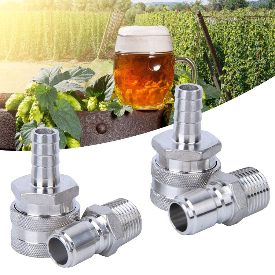 4pcs G1/2in Male Thread Stainless Steel Quick Connector Adapter for Home Brewing Beer