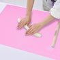 Kitchen Thicken Silicone Rolling Dough Pad Baking Mat with Scales DIY Baking ToolsPink 40x50cm