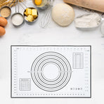 60x40cm Black Silicone Rolling Kneading Dough Mat with Scales Kitchen Baking Tools