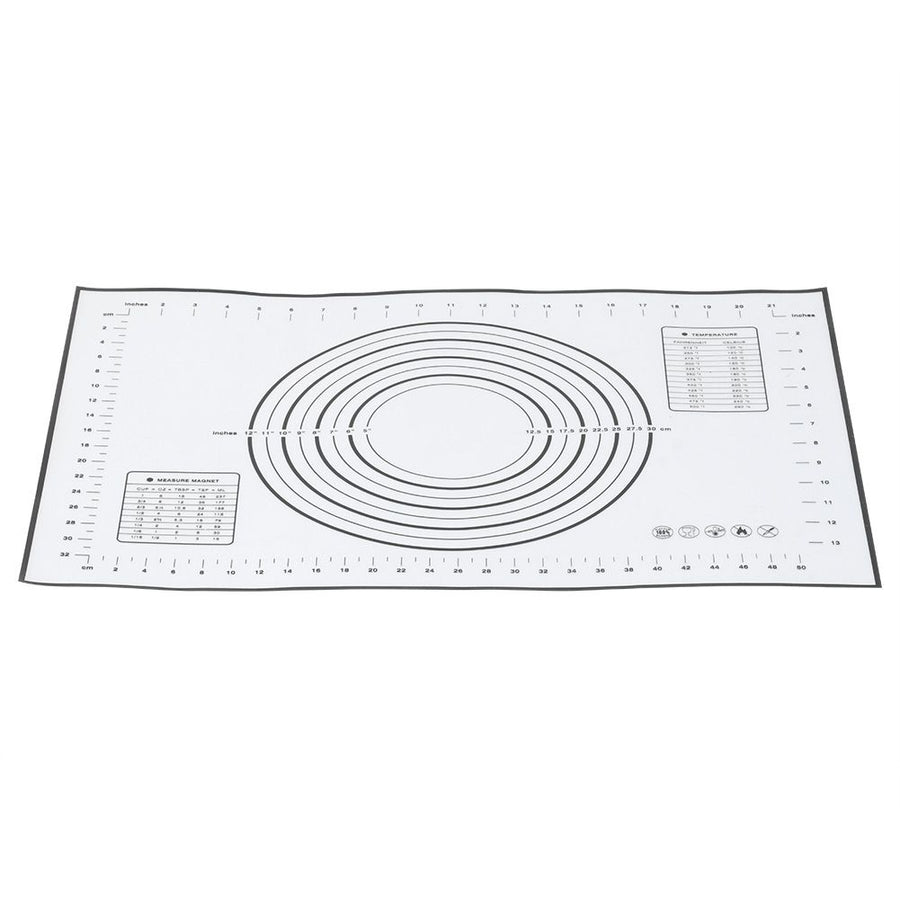 60x40cm Black Silicone Rolling Kneading Dough Mat with Scales Kitchen Baking Tools