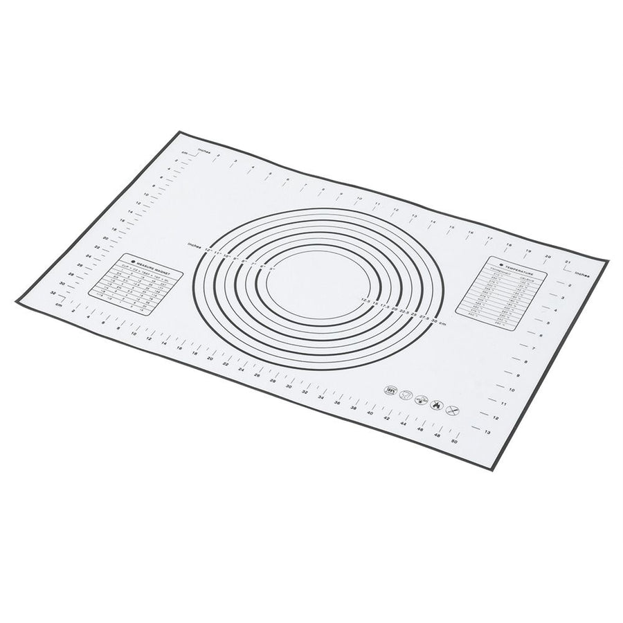 60x40cm Black Silicone Rolling Kneading Dough Mat with Scales Kitchen Baking Tools