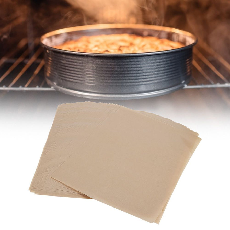 100Pcs Non-Stick Parchment Paper Baking Sheets Silicone Baking Mat Kitchen Accessories(Brown )