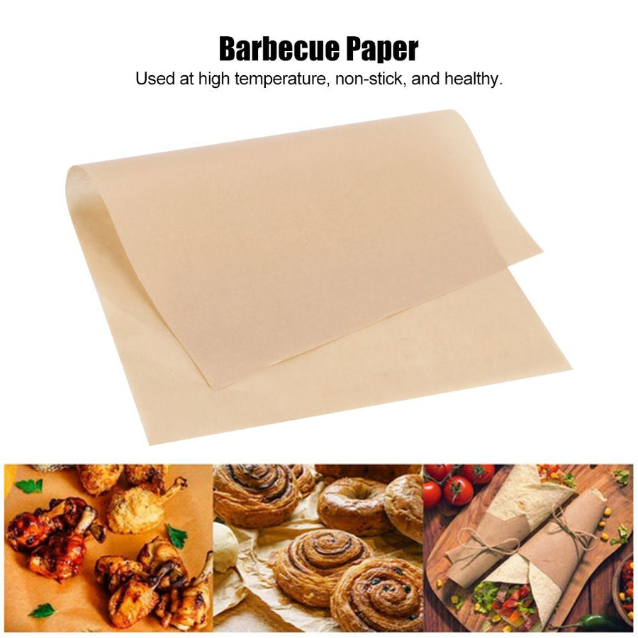 100Pcs Non-Stick Parchment Paper Baking Sheets Silicone Baking Mat Kitchen Accessories(Brown )