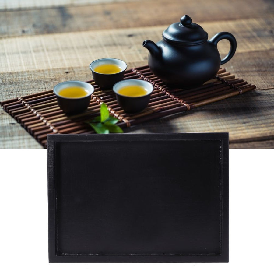 Multi Purpose Rectangular Wooden Tea Coffee Food Serving Tray for Home Restaurant 25x18x2cm