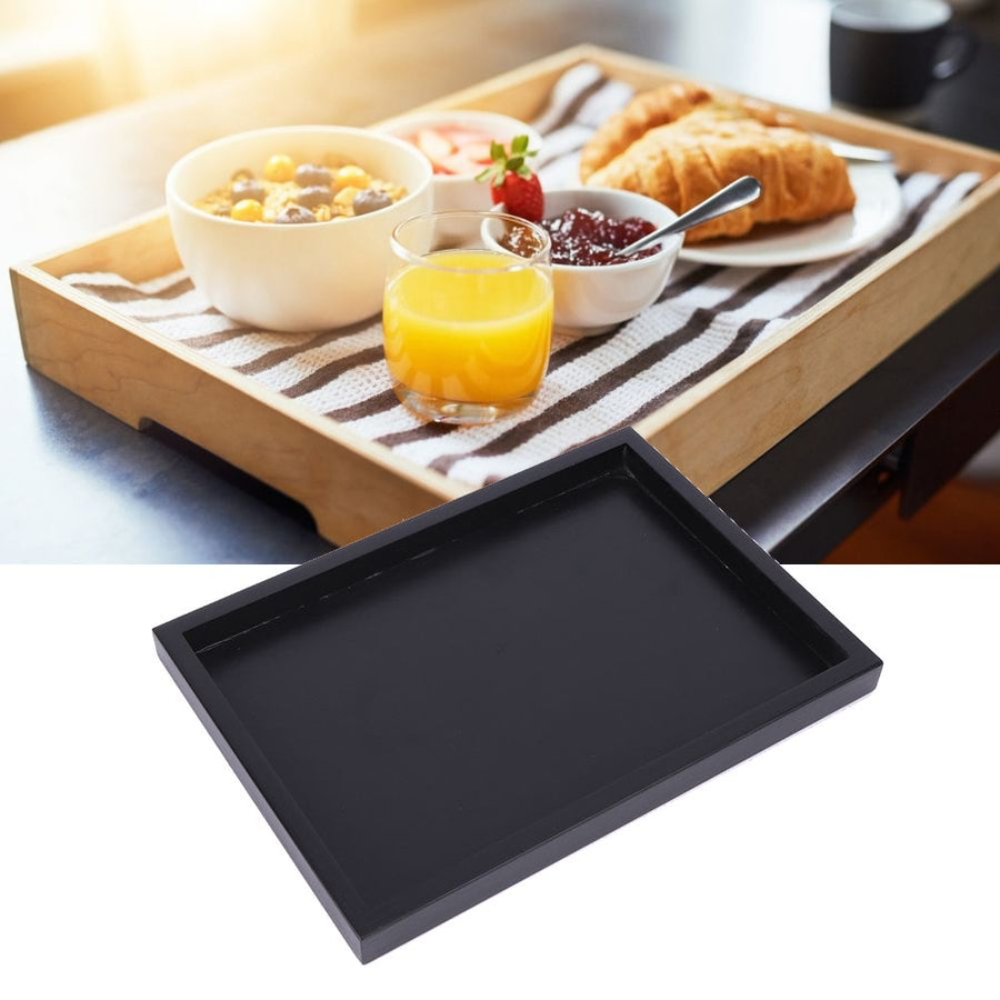 Multi Purpose Rectangular Wooden Tea Coffee Food Serving Tray for Home Restaurant 25x18x2cm