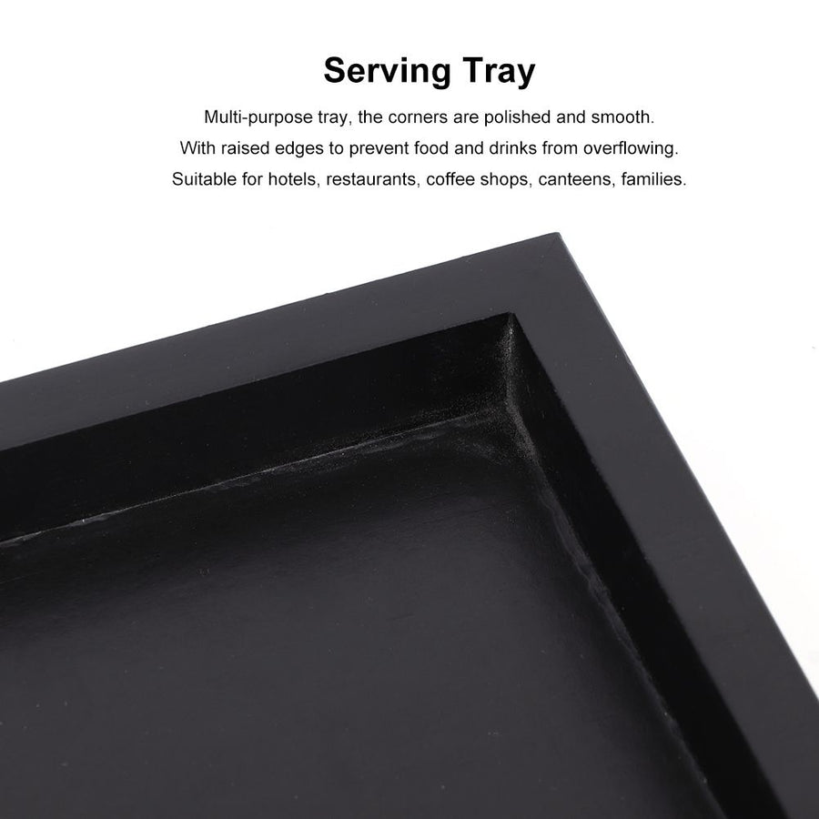 Multi Purpose Rectangular Wooden Tea Coffee Food Serving Tray for Home Restaurant 25x18x2cm