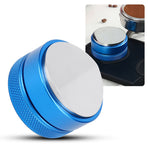 Household Kitchen Reusable Stainless Steel Coffee Distributor Tamper Powder Press Hammer Height Adjustable51mm Blue Convex Base
