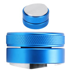 Household Kitchen Reusable Stainless Steel Coffee Distributor Tamper Powder Press Hammer Height Adjustable51mm Blue Convex Base