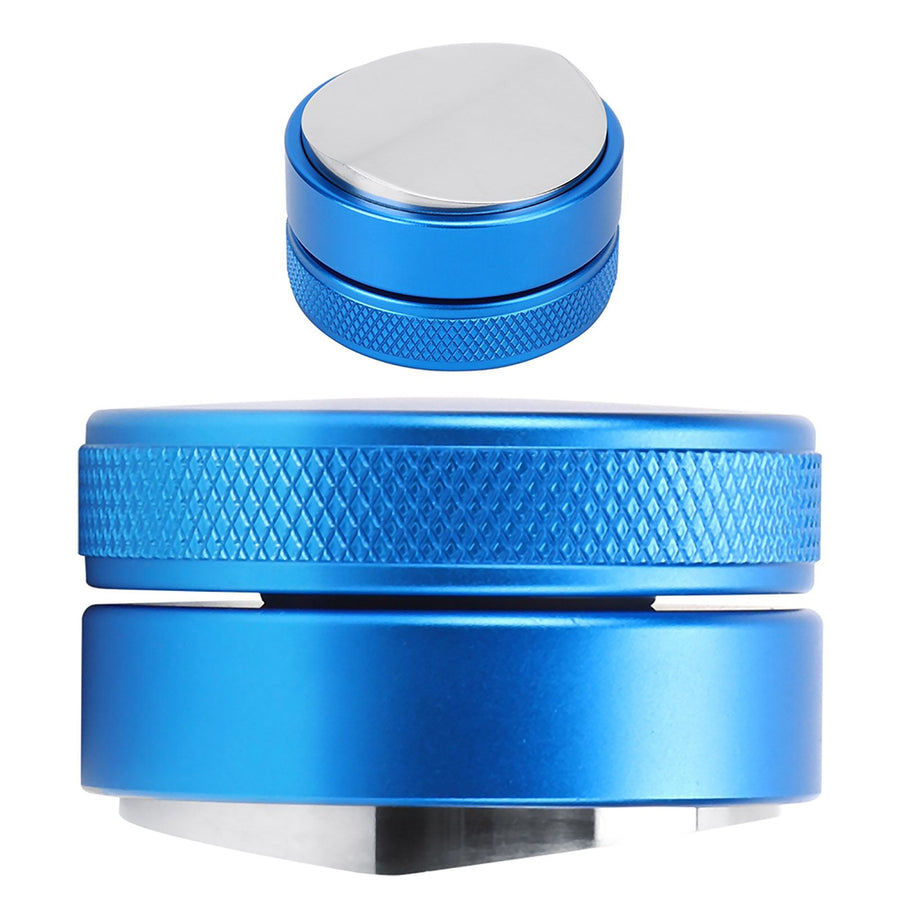 Household Kitchen Reusable Stainless Steel Coffee Distributor Tamper Powder Press Hammer Height Adjustable51mm Blue Convex Base