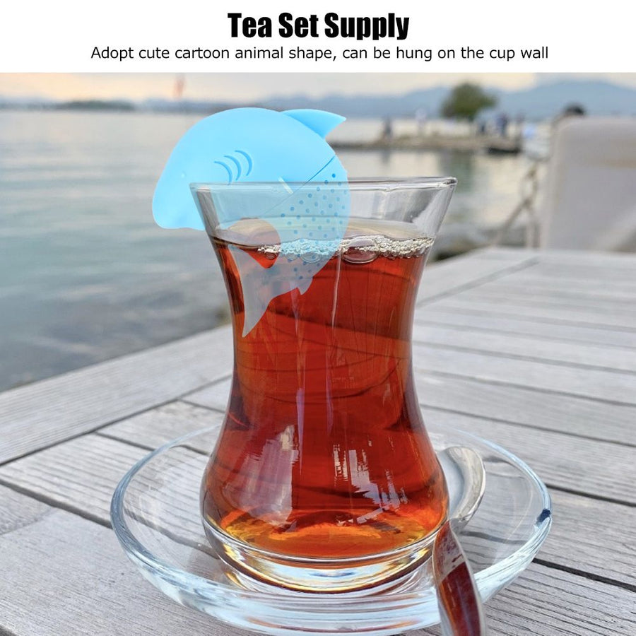 Cute Animal‑Shaped Silicone Tea Infuser Heat Resistant Tea Leaf Strainer Filter Accessory Blue