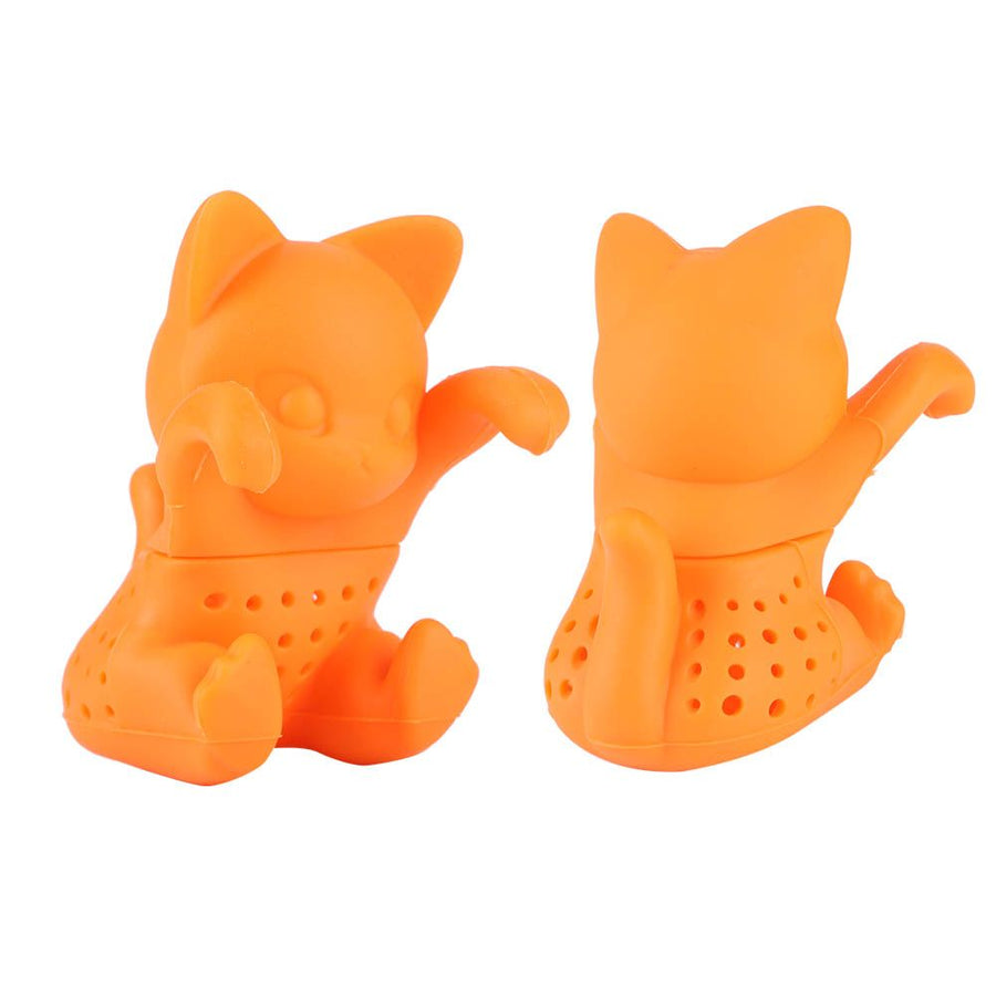 Cute CatShaped Loose Tea Leaf Strainer Filter Silicone Tea Infuser Accessory for Home Office