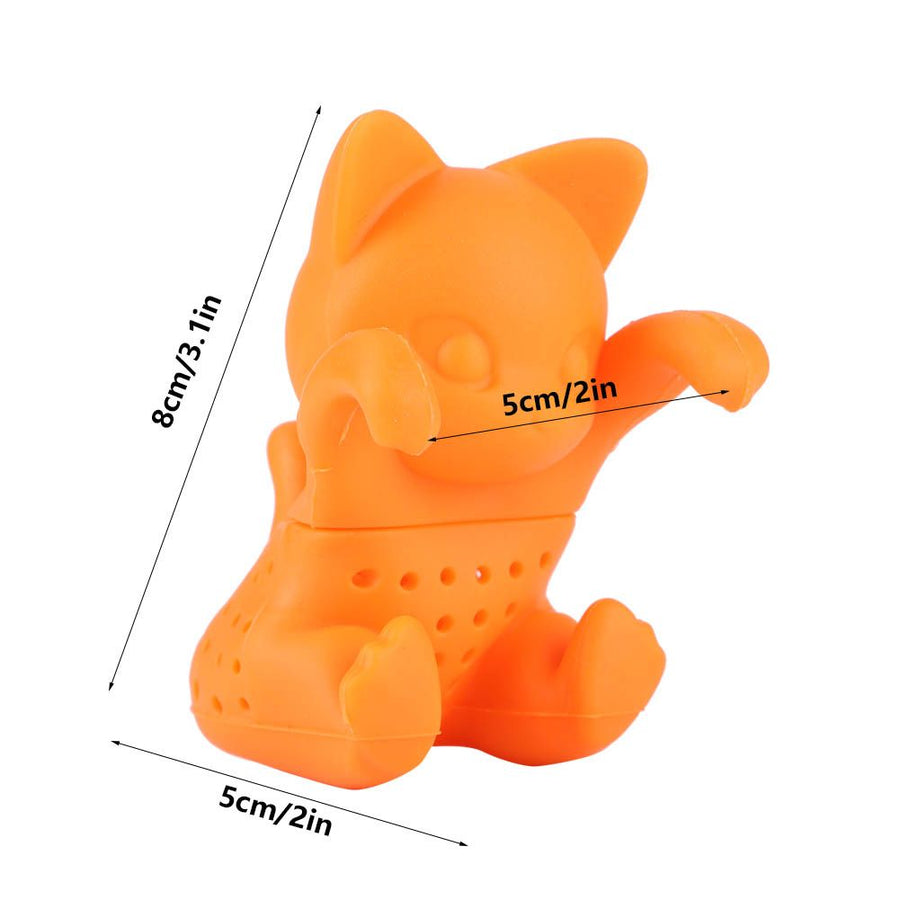 Cute CatShaped Loose Tea Leaf Strainer Filter Silicone Tea Infuser Accessory for Home Office