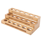 35mm Hole Diameter Bamboo Essential Oil Bottle Display Rack Stand Essential Oil Storage Box