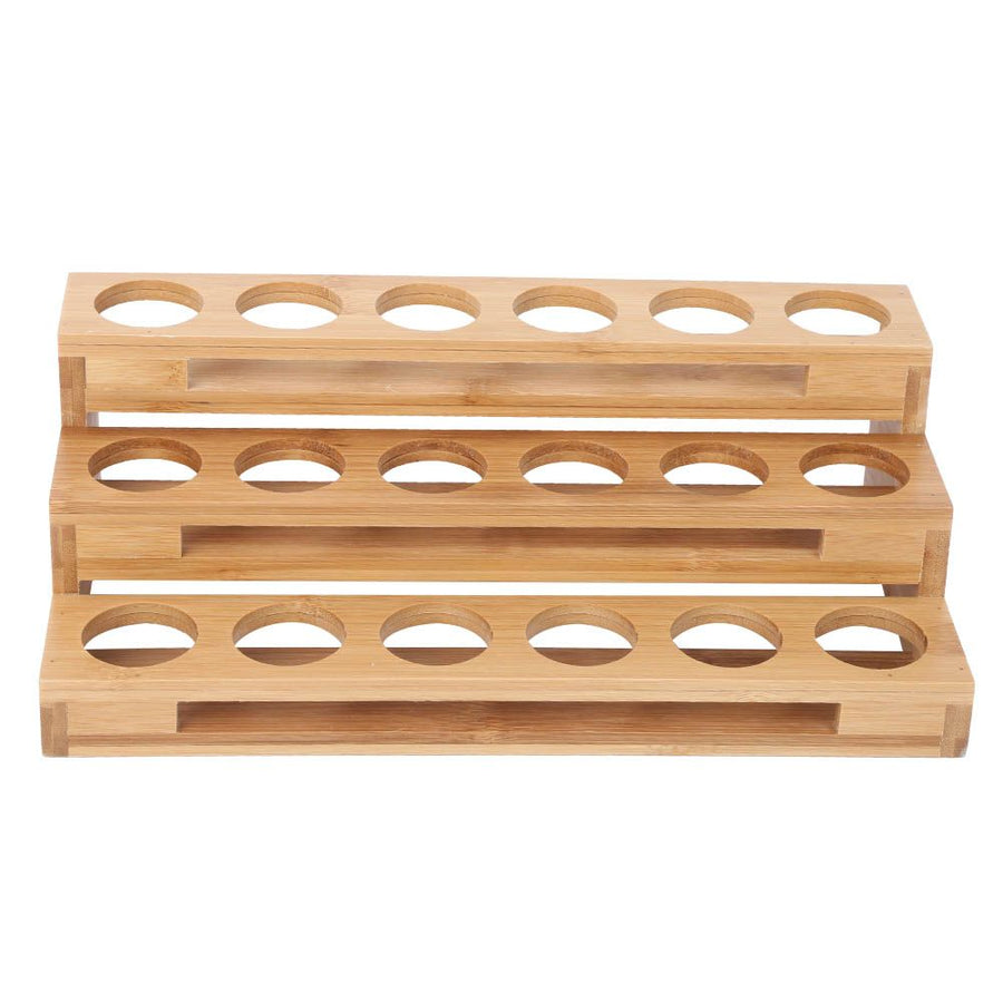 35mm Hole Diameter Bamboo Essential Oil Bottle Display Rack Stand Essential Oil Storage Box