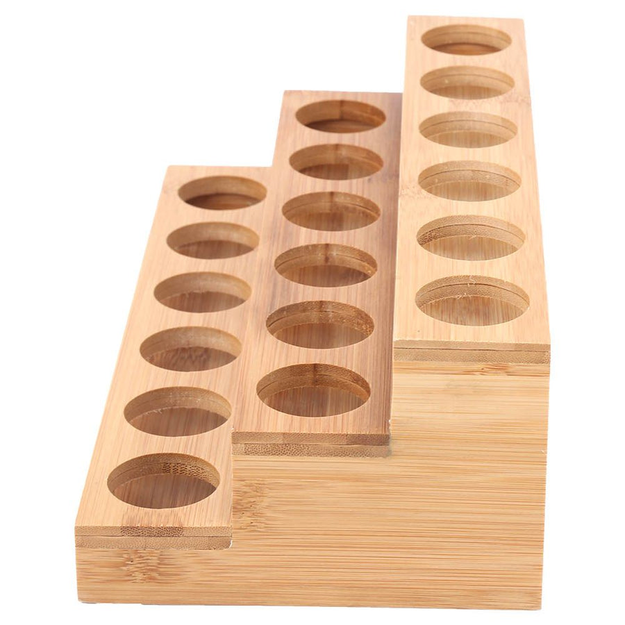 35mm Hole Diameter Bamboo Essential Oil Bottle Display Rack Stand Essential Oil Storage Box