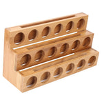 35mm Hole Diameter Bamboo Essential Oil Bottle Display Rack Stand Essential Oil Storage Box