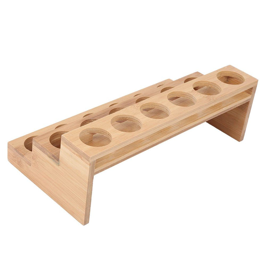 35mm Hole Diameter Bamboo Essential Oil Bottle Display Rack Stand Essential Oil Storage Box