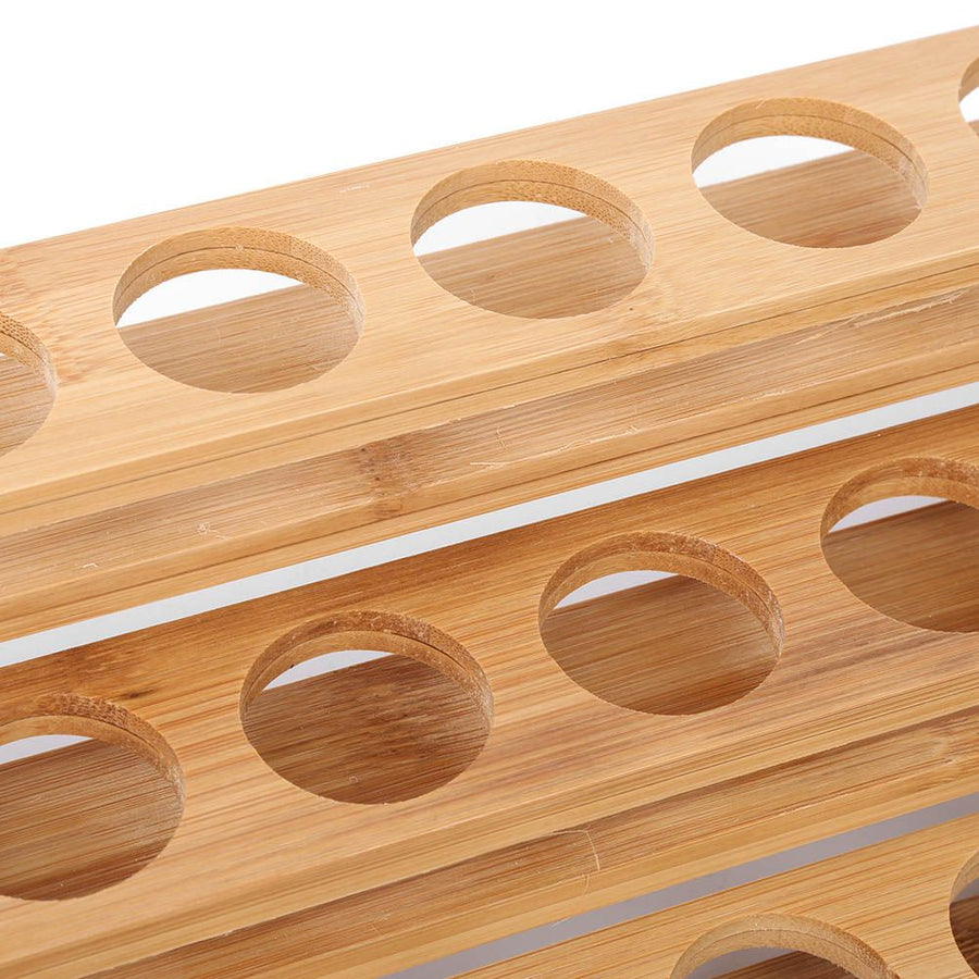 35mm Hole Diameter Bamboo Essential Oil Bottle Display Rack Stand Essential Oil Storage Box