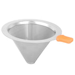 Coffee Maker Drip Filter Double Layer Stainless Steel Reusable Coffee Funnel for 1‑2 PeopleOrange