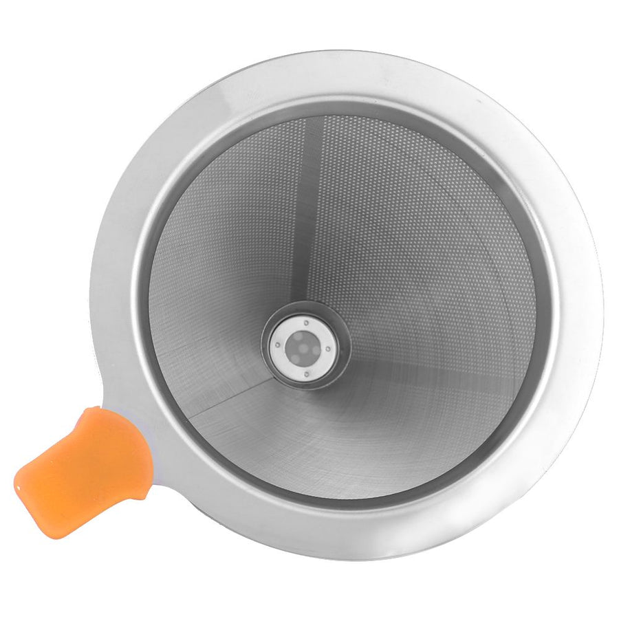 Coffee Maker Drip Filter Double Layer Stainless Steel Reusable Coffee Funnel for 1‑2 PeopleOrange