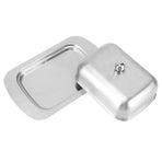 Butter Dish Stainless Steel Dessert Bowl Cheese Bread Box W/ Handle Cover Kitchen Accessories