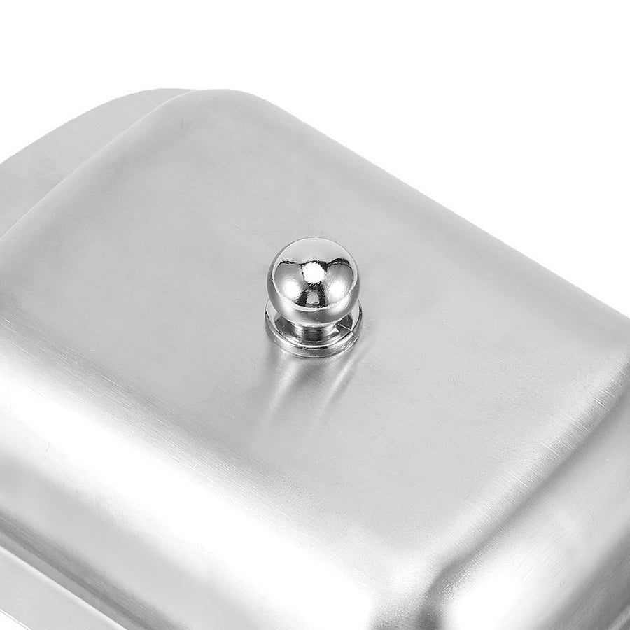Butter Dish Stainless Steel Dessert Bowl Cheese Bread Box W/ Handle Cover Kitchen Accessories
